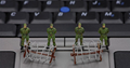 mini soldiers protecting a keyboard