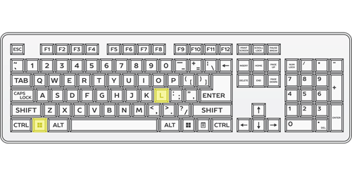 keyboard shortcuts illustration using highlighted keys