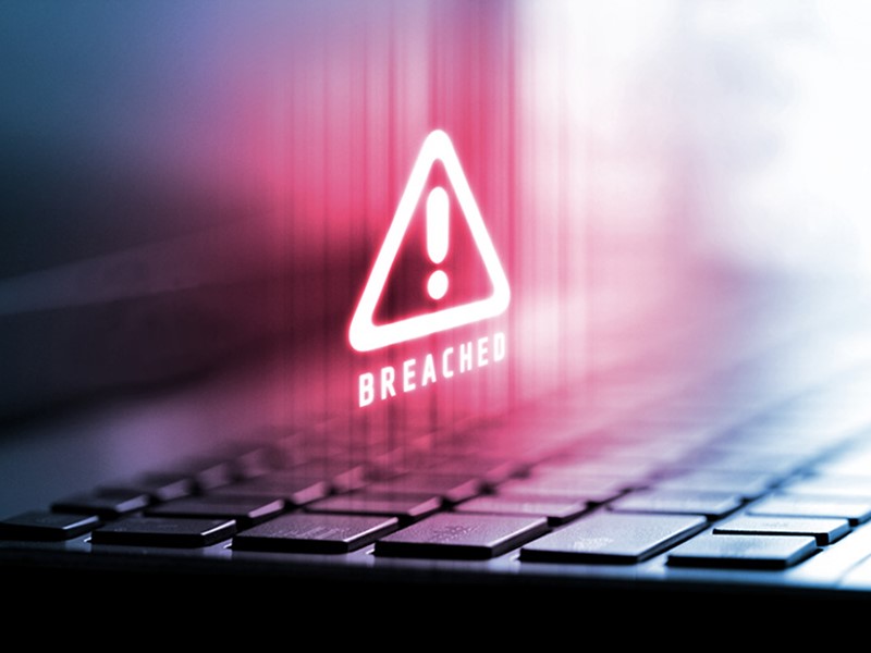 Data breach on a laptop
