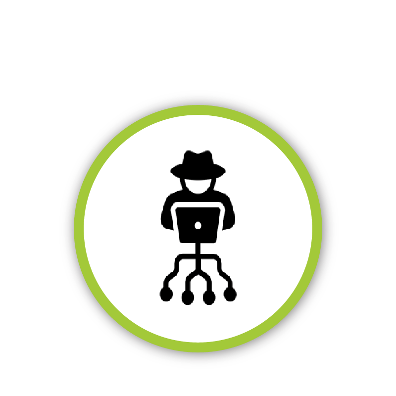 icon of malicious actor sending malware